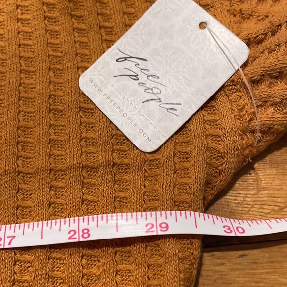 Free People Canyon Moon Waffle Mustard Oversized Surplice Back Top S/M/L/XL NWT - Picture 15 of 16